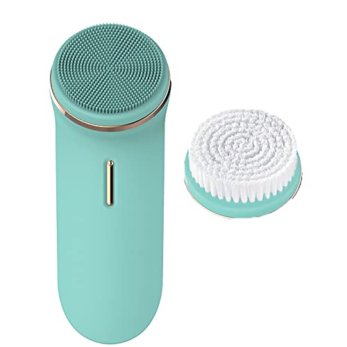 Sonic Facial Cleansing Brush,IPX7 Waterproof,5 Speed Modes, 2 Brush Heads, Rechargeable,For Deep Cle