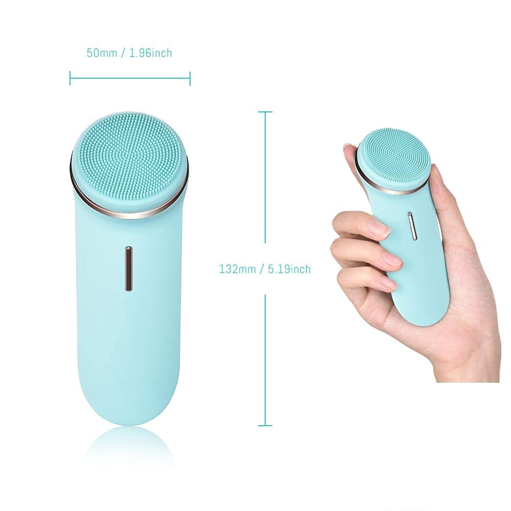 Sonic Facial Cleansing Brush,IPX7 Waterproof,5 Speed Modes, 2 Brush Heads, Rechargeable,For Deep Cle