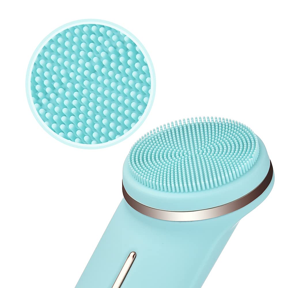 Sonic Facial Cleansing Brush,IPX7 Waterproof,5 Speed Modes, 2 Brush Heads, Rechargeable,For Deep Cle