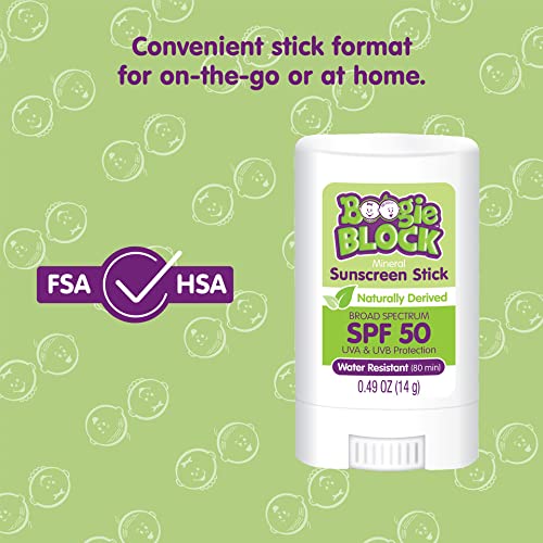 Baby Sunscreen by the Makers of Boogie Wipes, Mineral Sunscreen Stick by Boogie Block, Sunscreen for
