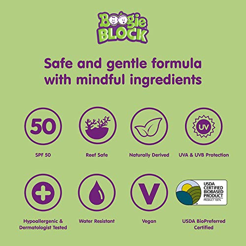 Baby Sunscreen by the Makers of Boogie Wipes, Mineral Sunscreen Stick by Boogie Block, Sunscreen for