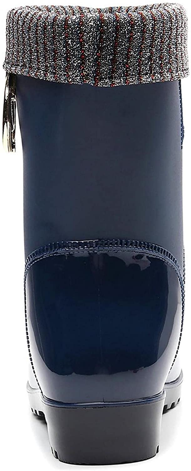 Aunimeifly Short rain Boots for Women and Waterproof Garden Shoes Stylish Light Ankle Rain Shoes and