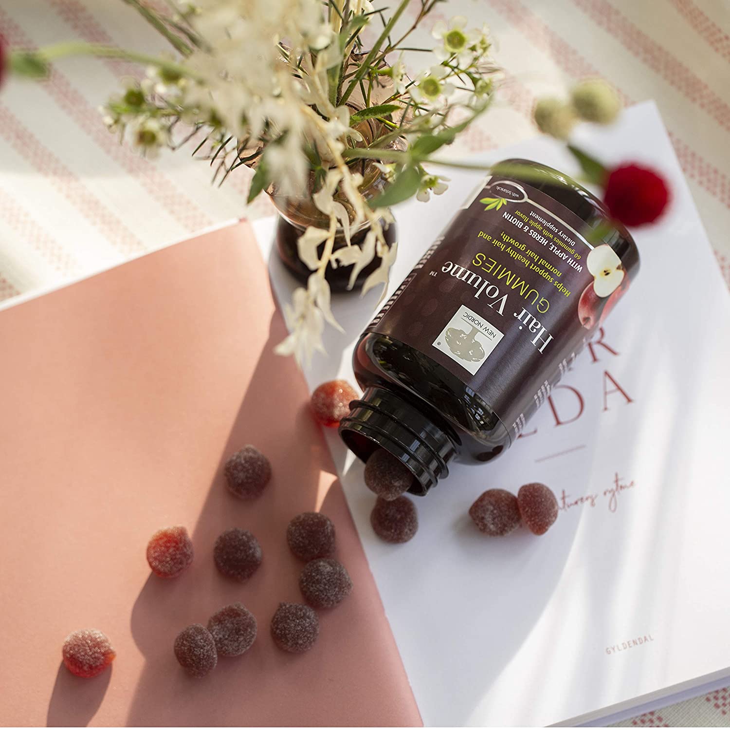 New Nordic Hair Volume Gummies | with Biotin for Healthy Hair Skin & Nails | Swedish Made | 60 Count