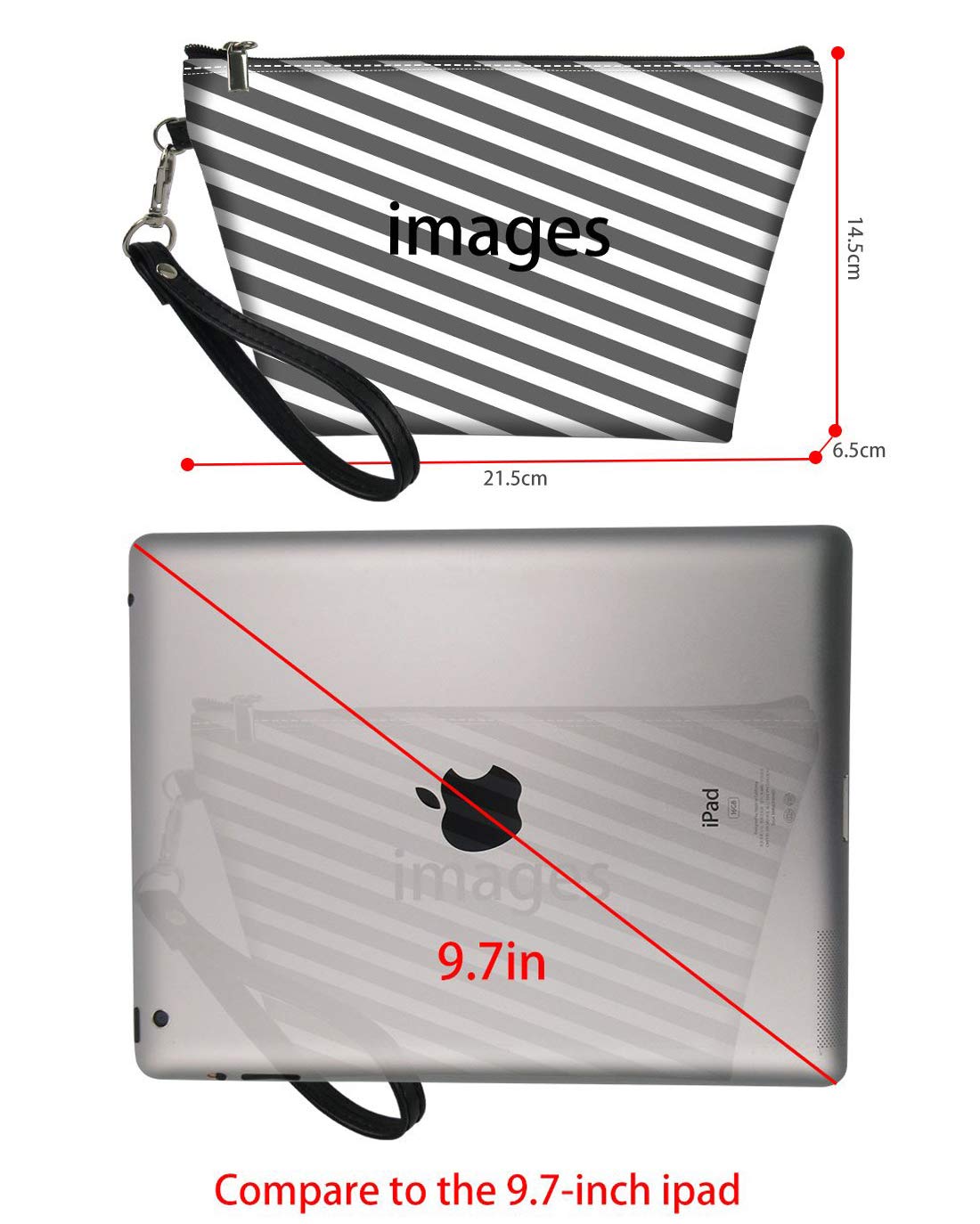 Mumeson Small Toiletry Cosmetic Handy Bag for Women Ladies Pink Floral Beagles Zipper Closure Travel