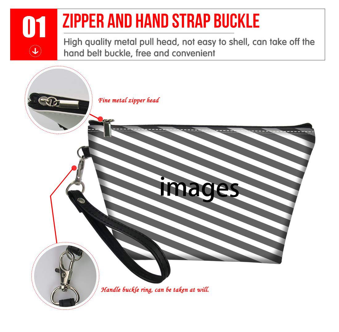 Mumeson Small Toiletry Cosmetic Handy Bag for Women Ladies Pink Floral Beagles Zipper Closure Travel