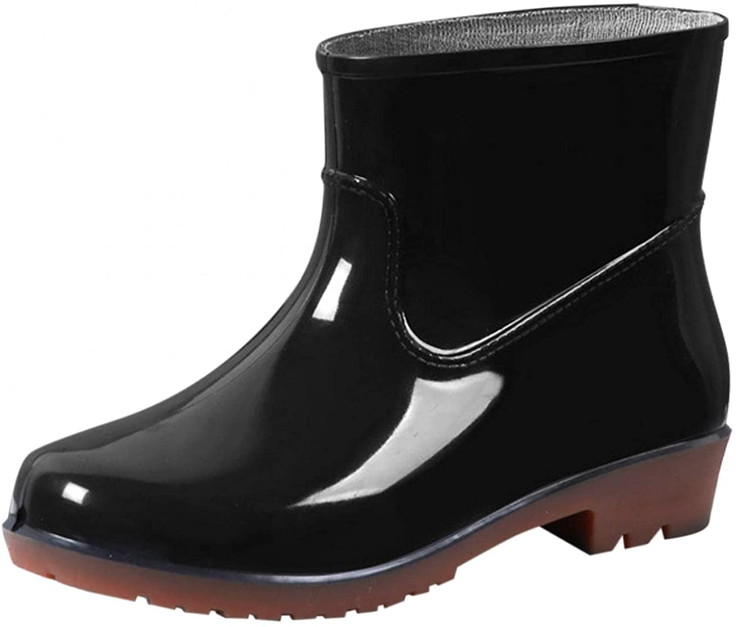 Aunimeifly Short rain Boots for Women and Waterproof Garden Shoes Stylish Light Ankle Rain Shoes and