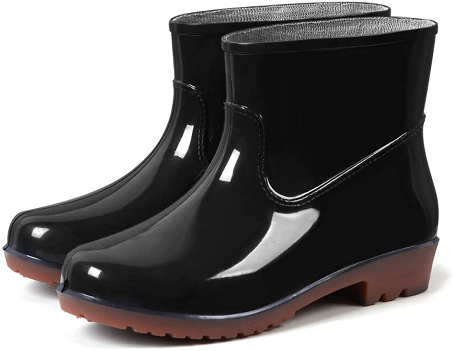 Aunimeifly Short rain Boots for Women and Waterproof Garden Shoes Stylish Light Ankle Rain Shoes and