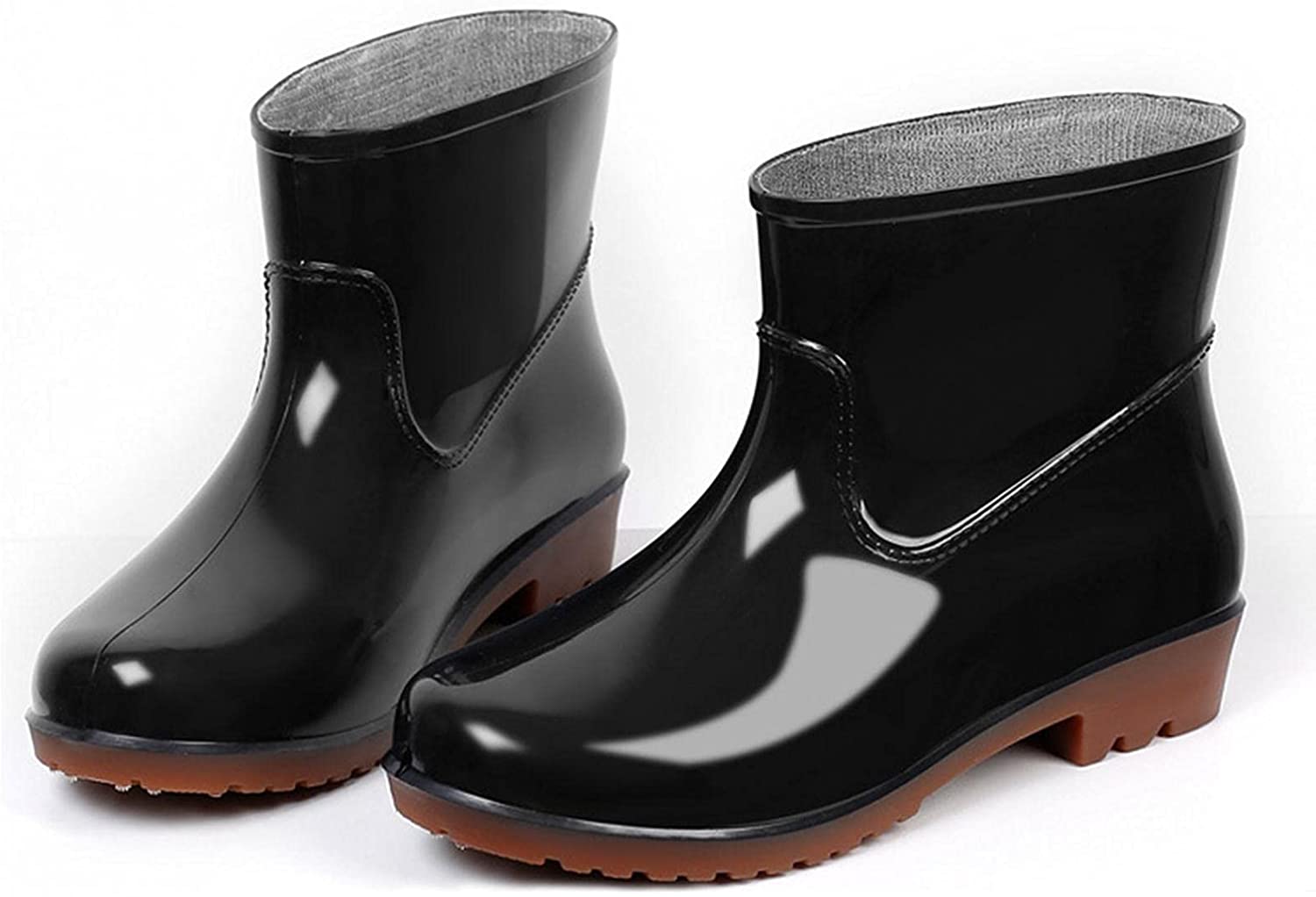 Aunimeifly Short rain Boots for Women and Waterproof Garden Shoes Stylish Light Ankle Rain Shoes and