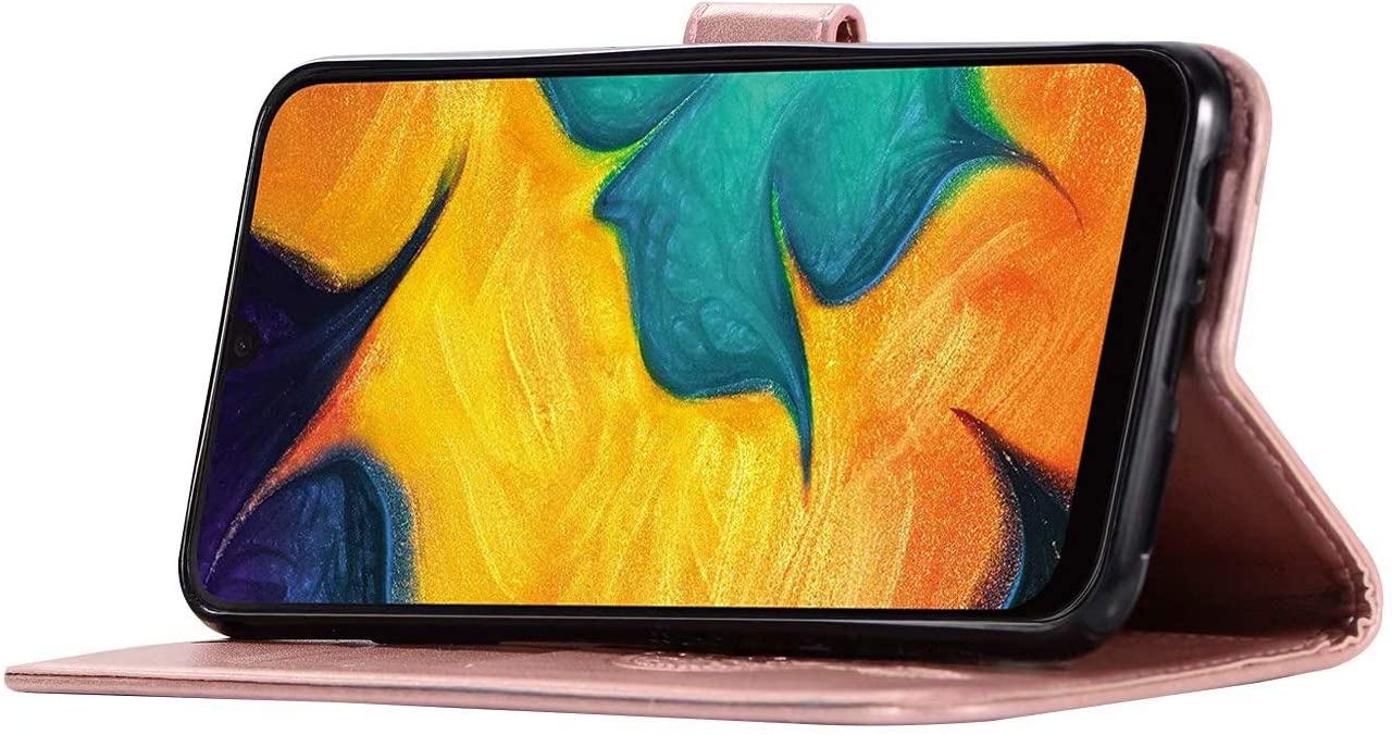 for Samsung Galaxy Note 10 Case, Shockproof PU Leather Flip Case Notebook Wallet Cover Embossed Cute