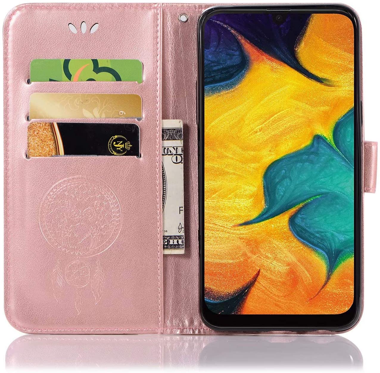 for Samsung Galaxy Note 10 Case, Shockproof PU Leather Flip Case Notebook Wallet Cover Embossed Cute
