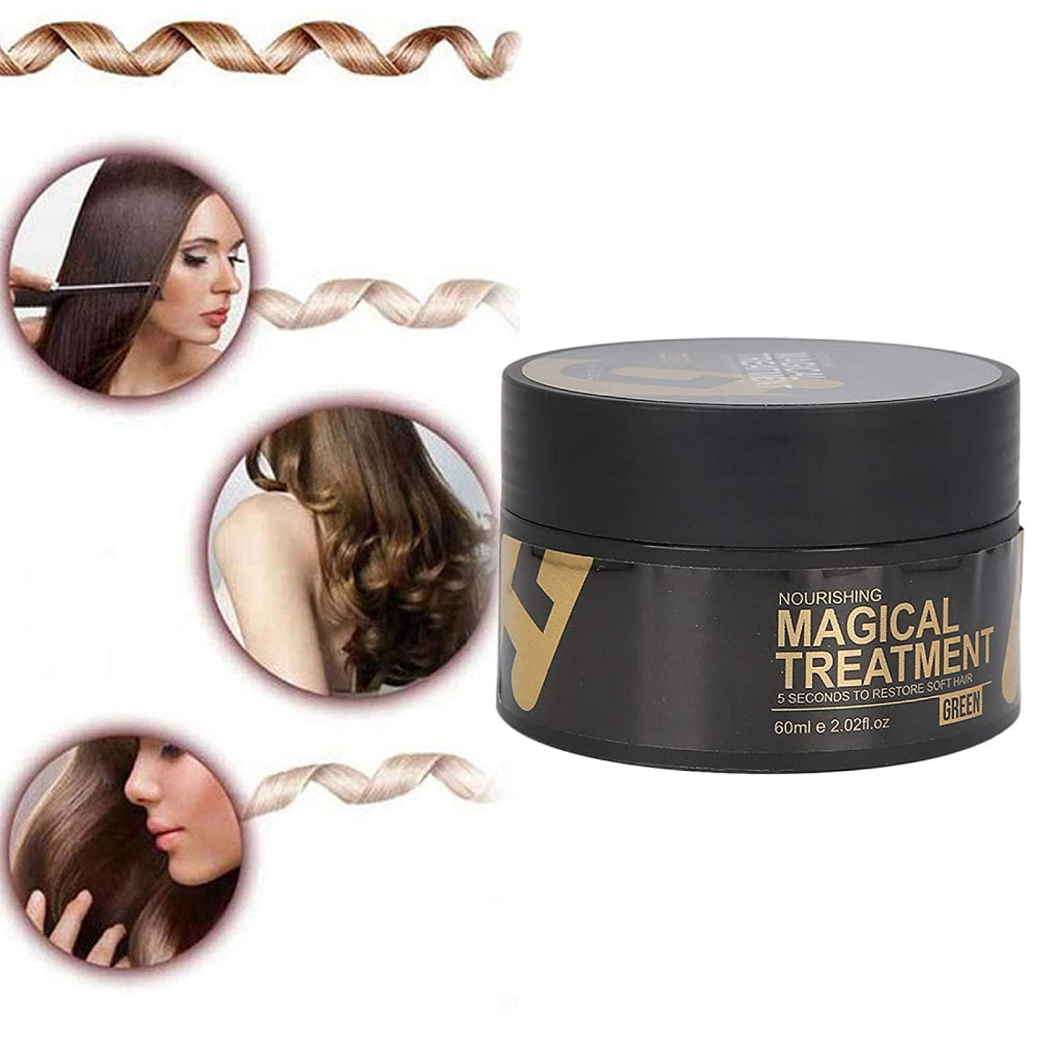 60ml Hair Mask Deep Conditioner, Hair Care Conditioner Treatment Deeply Moisturizing Nutrient Smooth