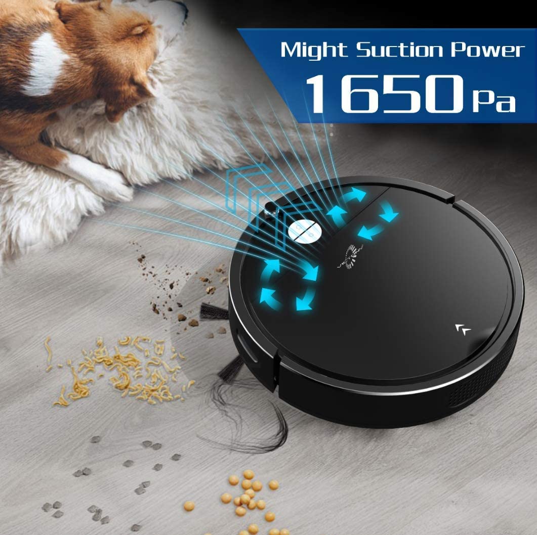 Robot Vacuum Cleaner with 360° Smart Sensor Protection, 2600mAh, 100mins Run Time, 6 Clean Modes, S