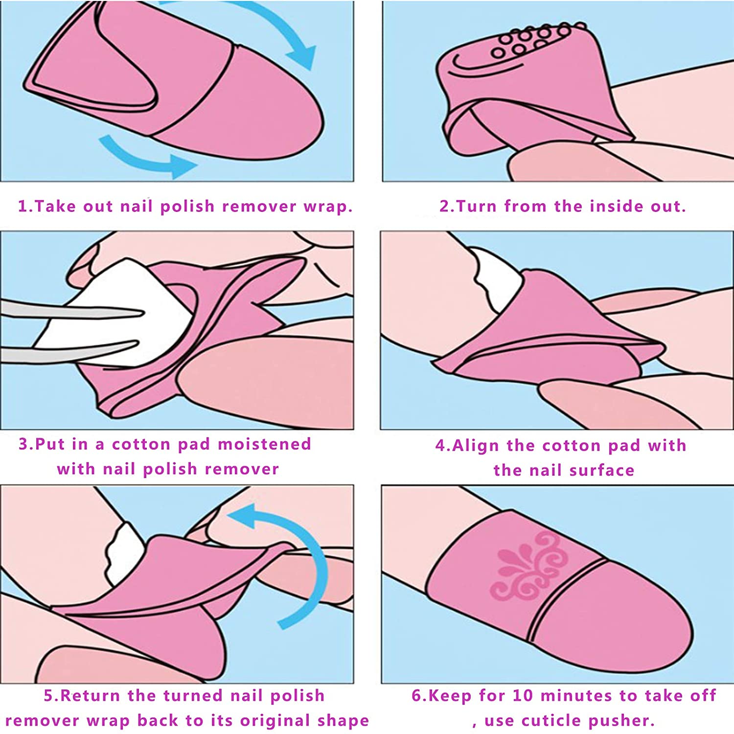 Nail Polish Remover Wrap Clips Soft Silicone Nails Art Soak Off Clip, UV Nail Polish Remover Clips S