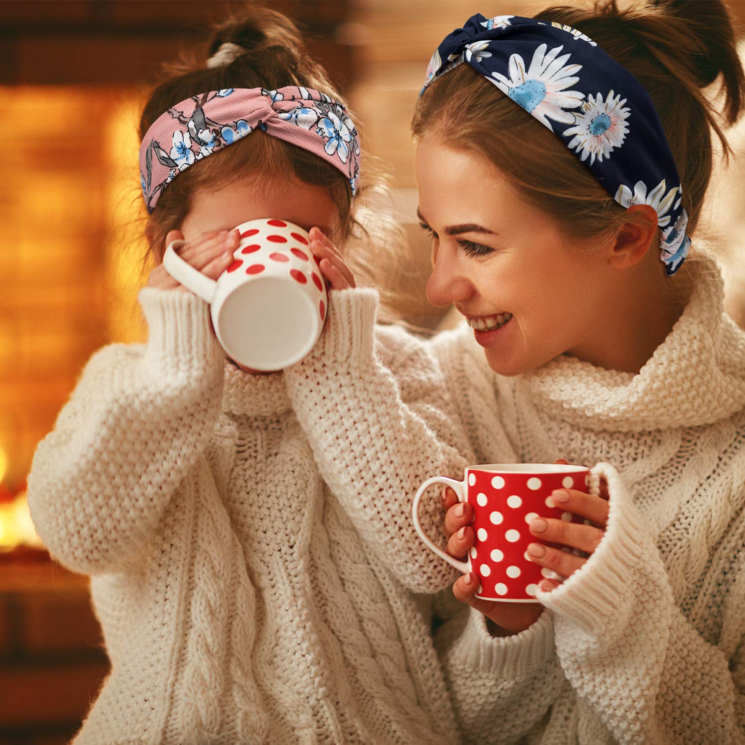 16 Pcs Boho Headbands for Women, EAONE Fashion Headbands Floral Bandeau Headbands Elastic Hair Bands