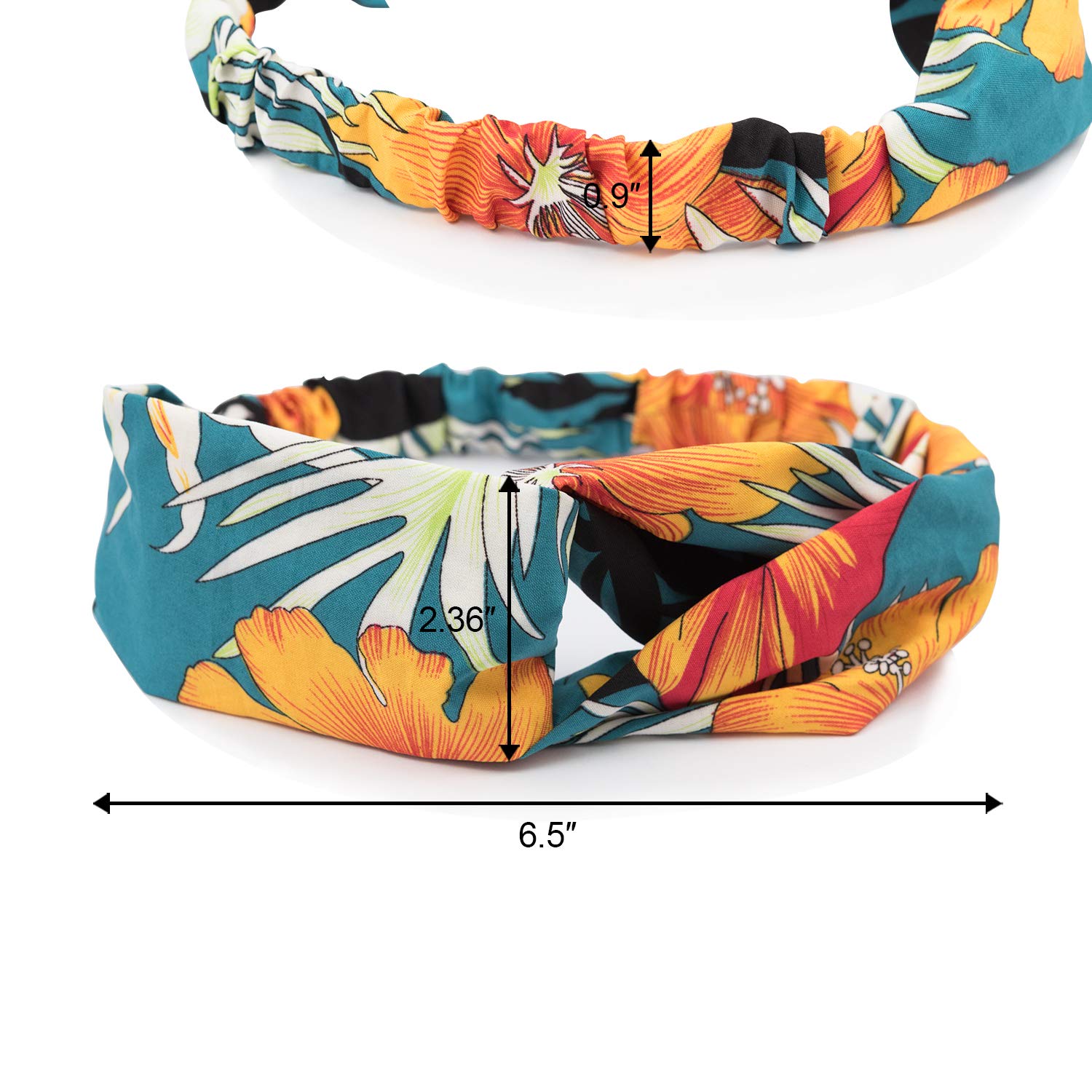 16 Pcs Boho Headbands for Women, EAONE Fashion Headbands Floral Bandeau Headbands Elastic Hair Bands