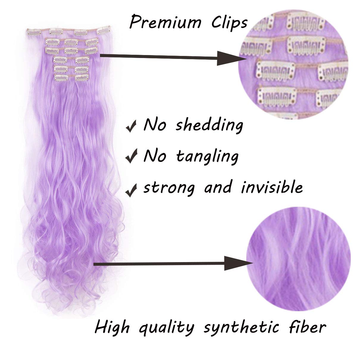 6Pcs 16Clips Thick Soft Hair Clip in Hair Extension Curly Straight Hair Clip on Synthetic Hair Exten