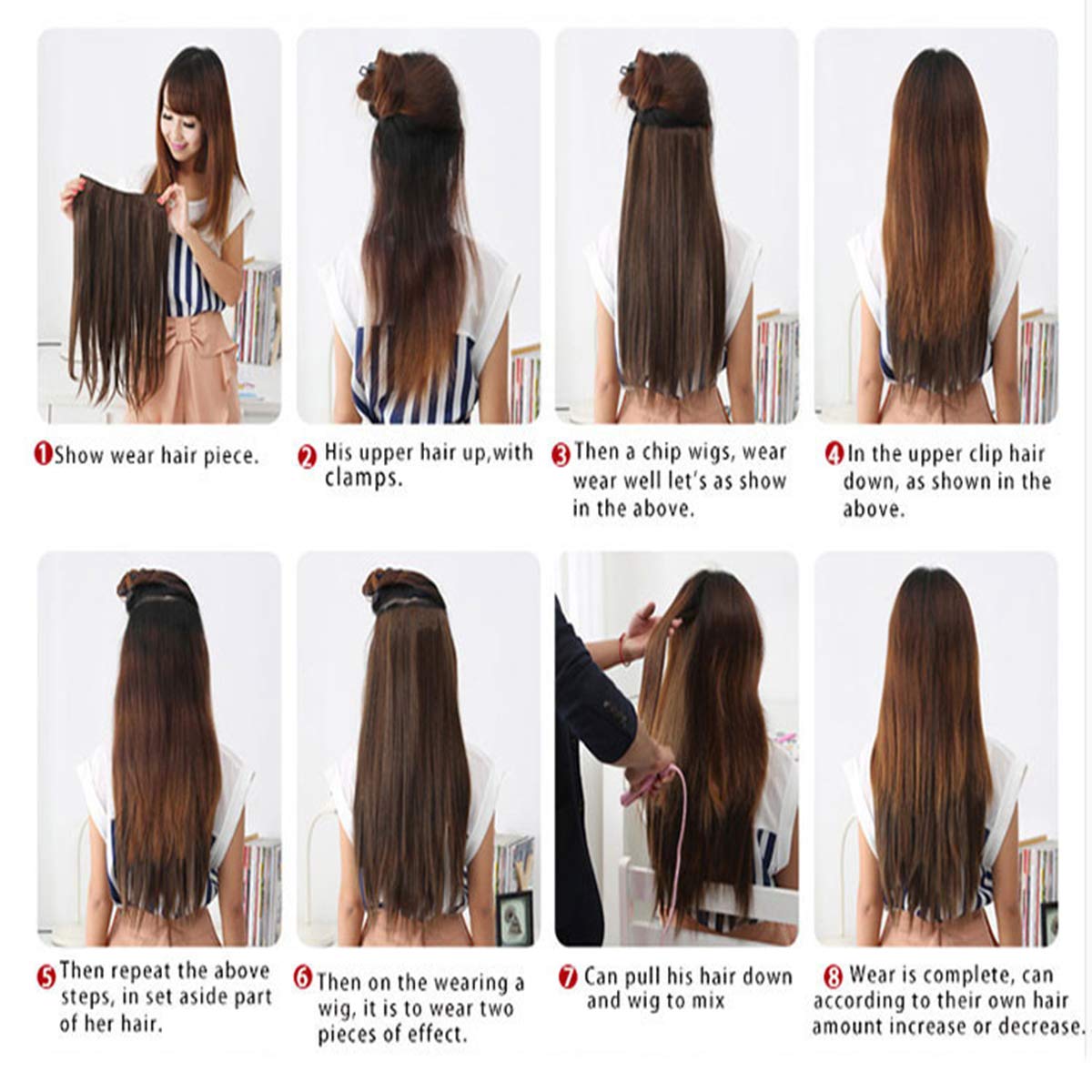 6Pcs 16Clips Thick Soft Hair Clip in Hair Extension Curly Straight Hair Clip on Synthetic Hair Exten