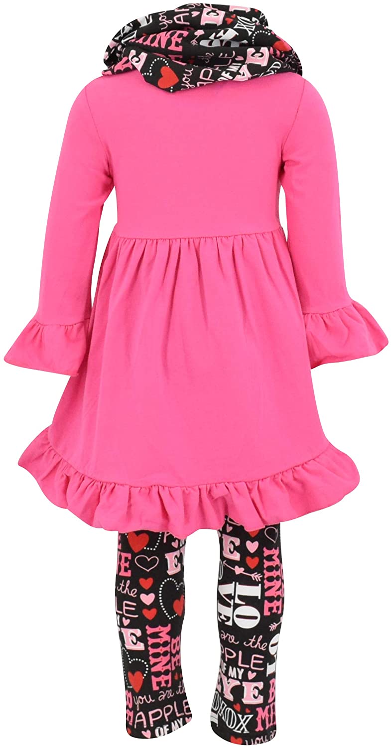 Unique Baby Girls Valentine's Day Outfit Ruffle Top Legging Set