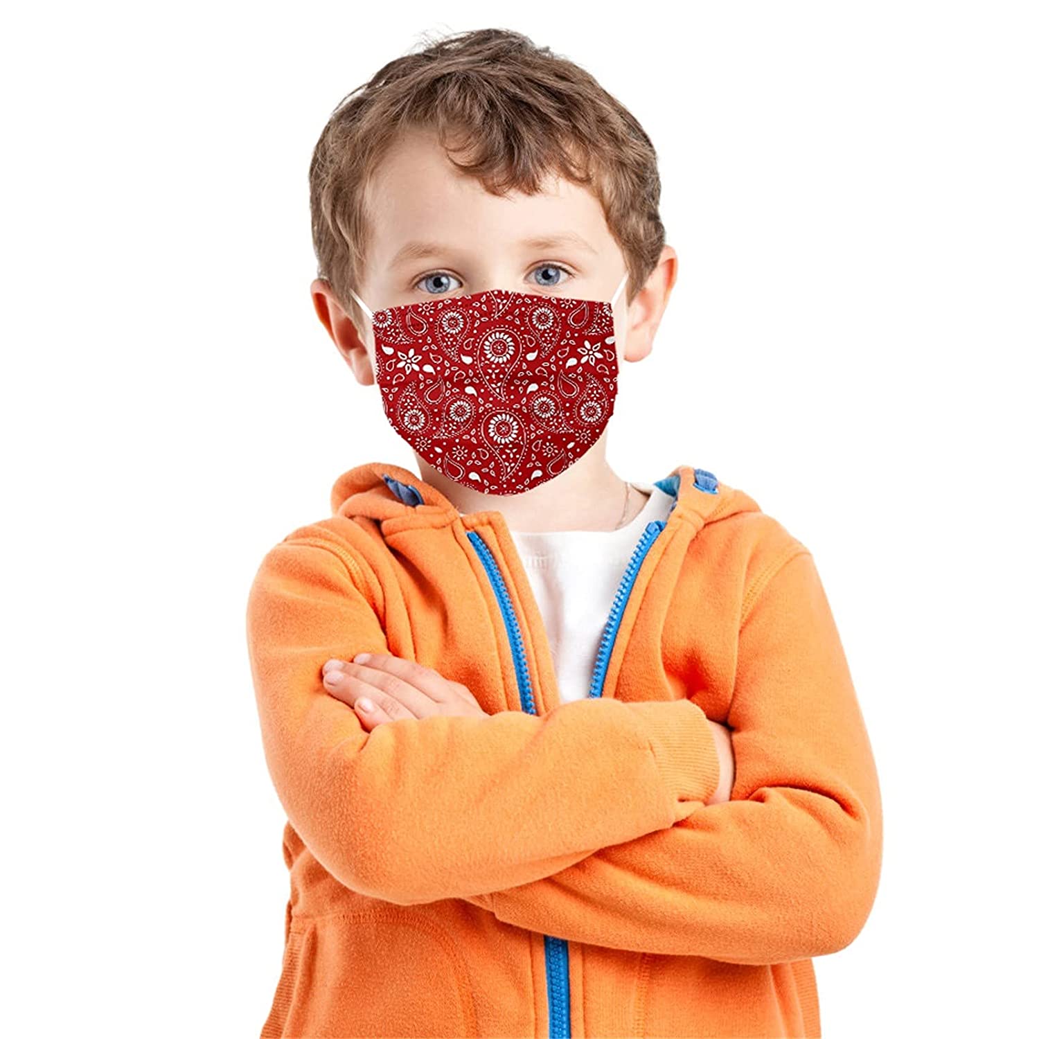 Disposable Face_Mask - 50PCS 3Ply Waterproof Non-Woven Cloth Earloop Face_Masks, 3D Cartoon Printed