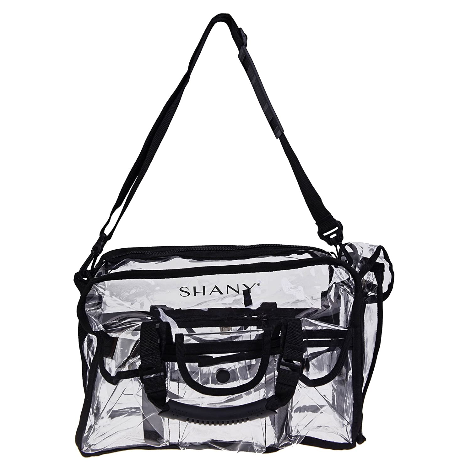 SHANY Clear Makeup Bag, Pro Mua rectangular Bag with Shoulder Strap, Large