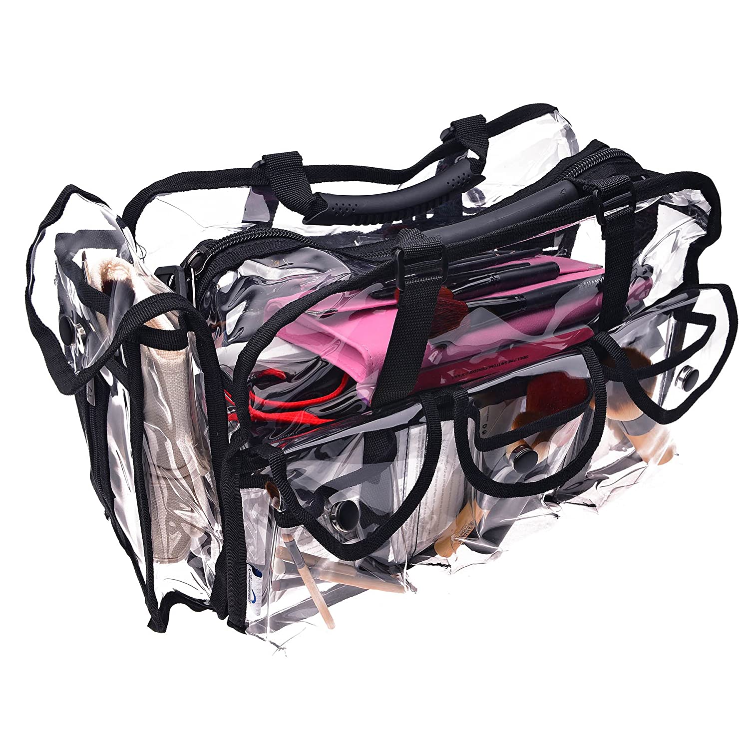 SHANY Clear Makeup Bag, Pro Mua rectangular Bag with Shoulder Strap, Large