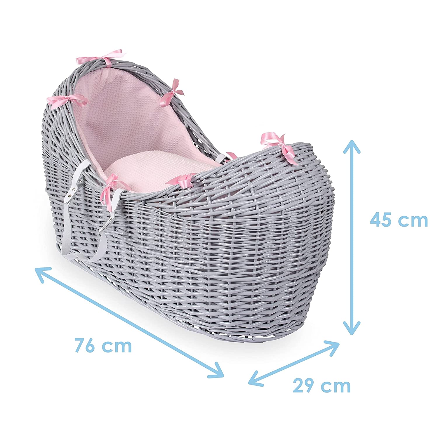 Clair de Lune Waffle Grey Wicker Noah Pod, Pink