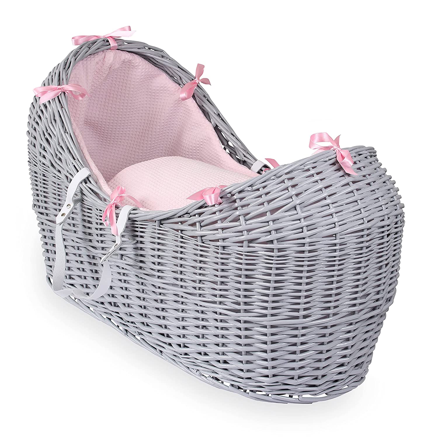 Clair de Lune Waffle Grey Wicker Noah Pod, Pink
