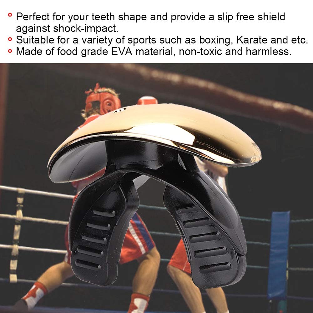 Non-Toxic Teeth Protector, Boxing Mouth Guard, Harmless for Sports for Adult(Golden)