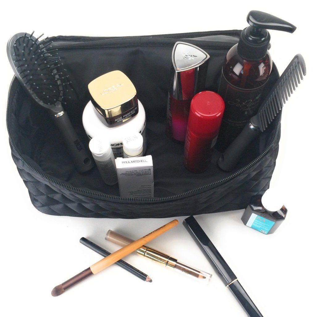 Black Cosmetic Bag by Models-on-the-Go Large Size