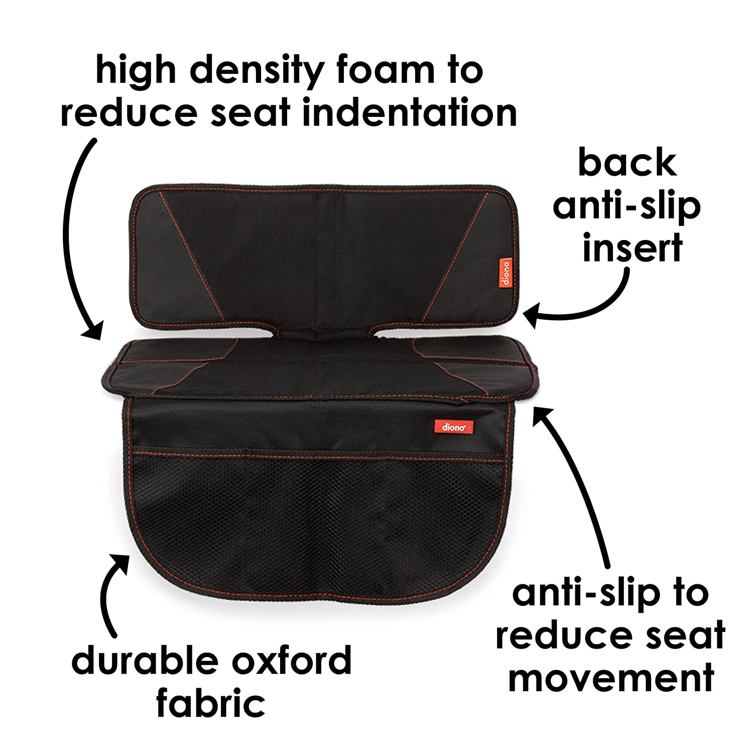 Diono Super Mat Car Seat Protector For Under Car Seat, Crash Tested With Thick Padding and Non