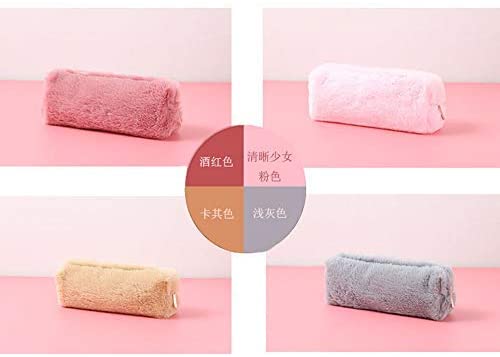 DAWEIF Girl Plush Fuzzy Fluffy Pencil Case Pen Bag Makeup Pouch Coin Purse Storage Bag