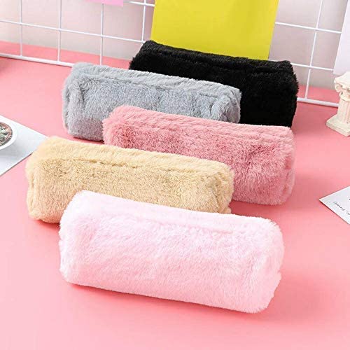 DAWEIF Girl Plush Fuzzy Fluffy Pencil Case Pen Bag Makeup Pouch Coin Purse Storage Bag