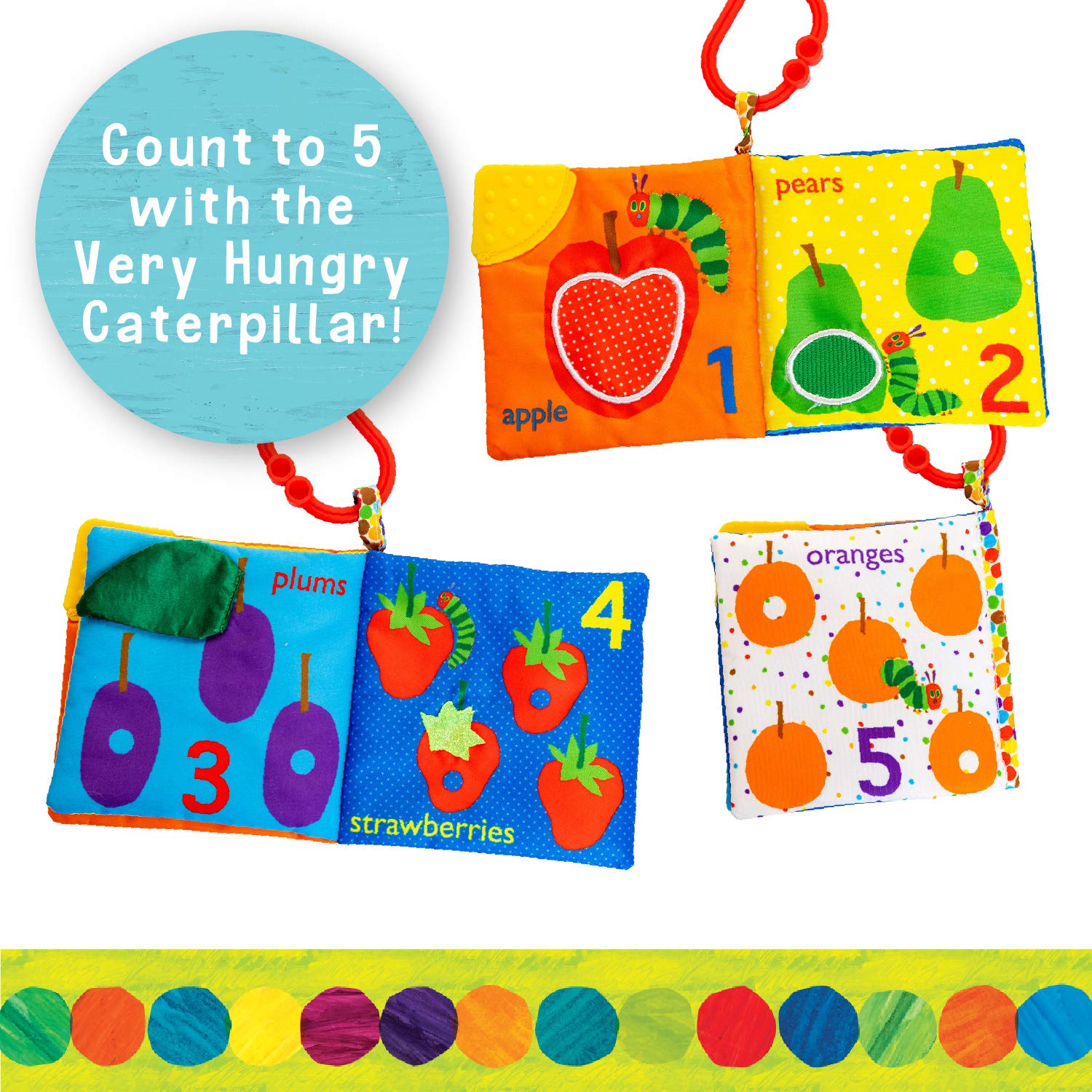Let's Count Soft Book - World of Eric Carle The Very Hungry Caterpillar Baby Teething Crinkle Book