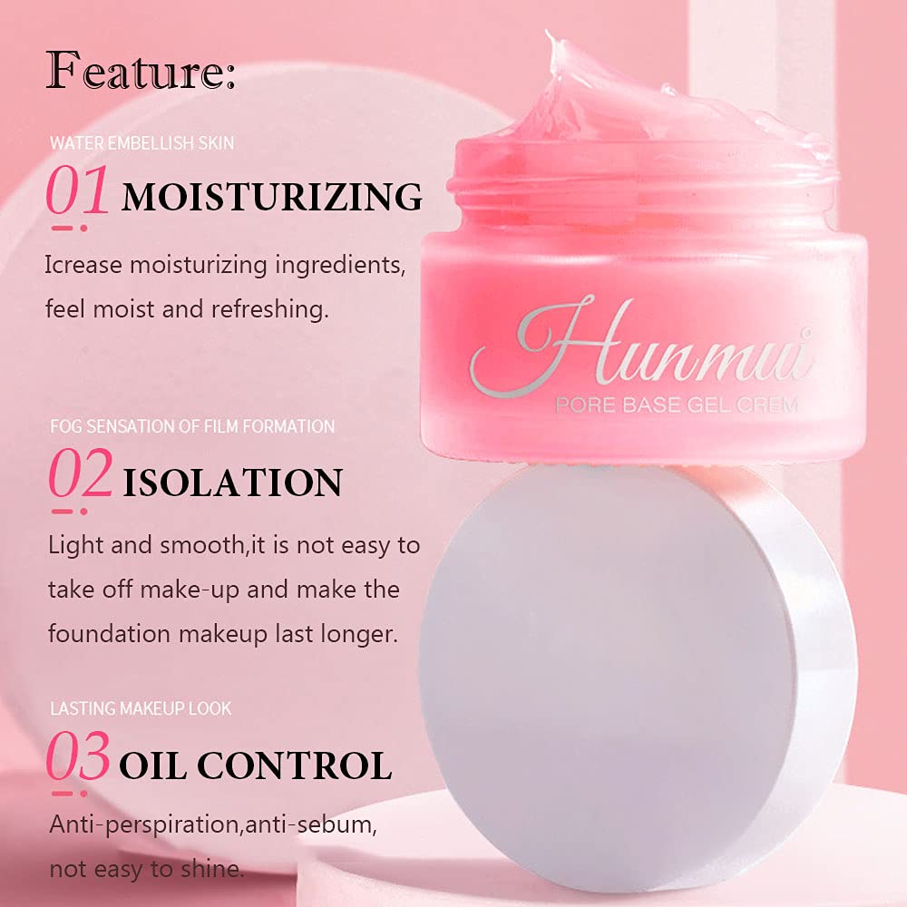 Hunmui Face Primer Pore Base Gel Cream, Isolation Concealer Cream, Porefessional Face Foundation Pri