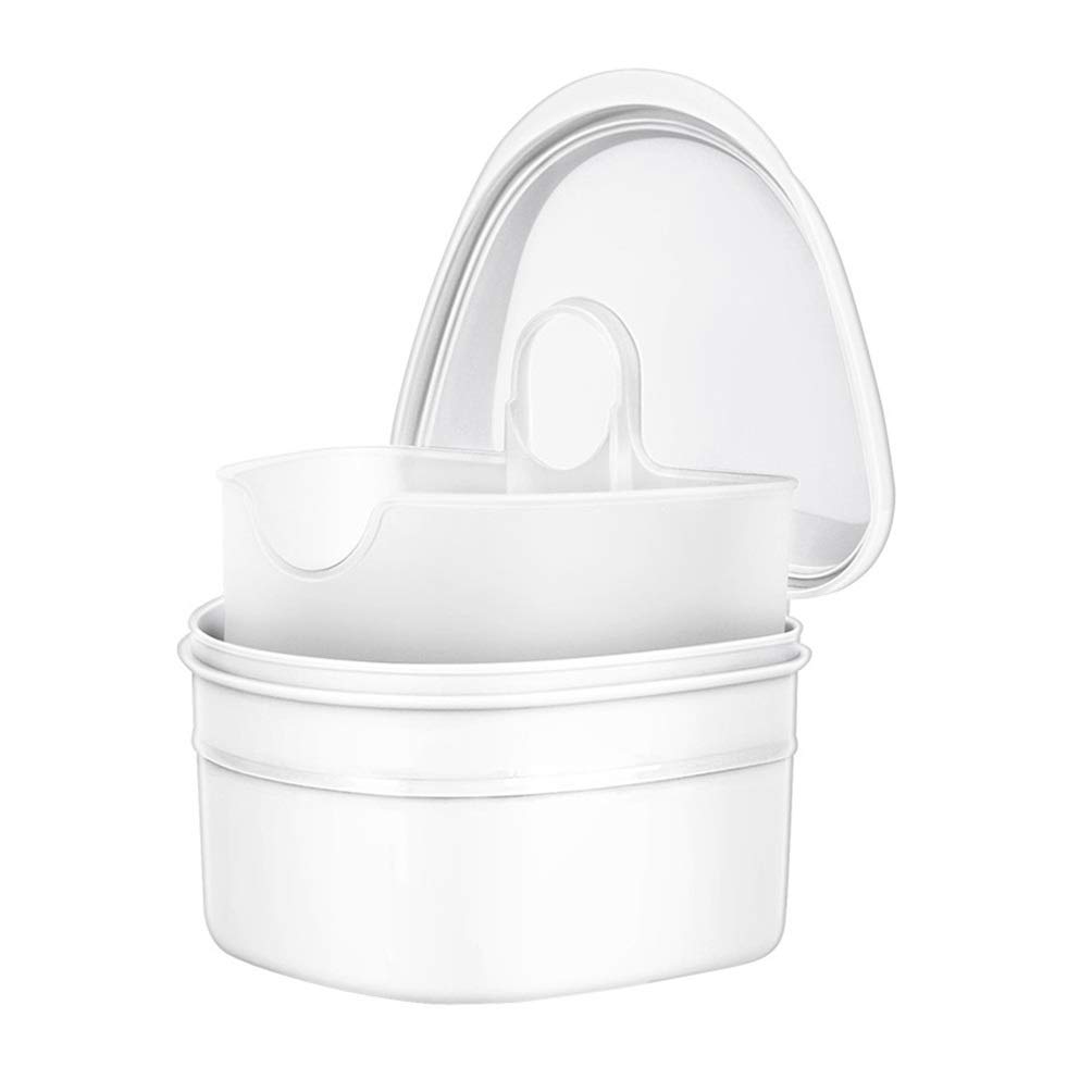 Healifty Denture Case Denture Cup with Strainer Denture Bath Box False Teeth Storage Box with Basket