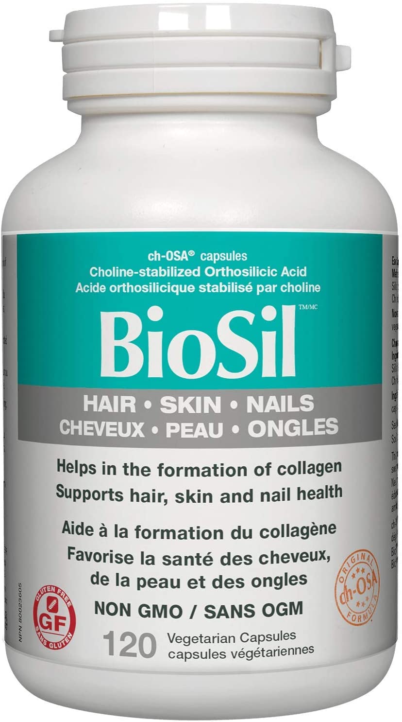 BioSil by Natural Factors, Hair, Skin, Nails, Supports Healthy Growth and Strength, Vegan Collagen,