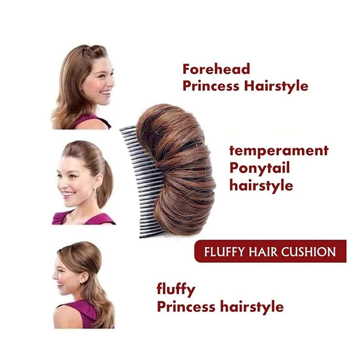 HACORO Invisible Fluffy Hair Pad,Hair Bun DIY Invisible False Hair Clip,Hair Extensions Hair Pad Fal