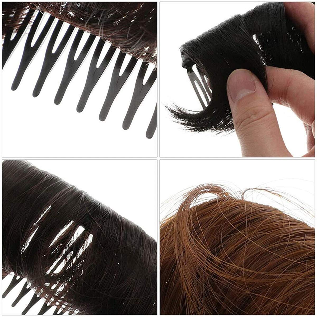 HACORO Invisible Fluffy Hair Pad,Hair Bun DIY Invisible False Hair Clip,Hair Extensions Hair Pad Fal