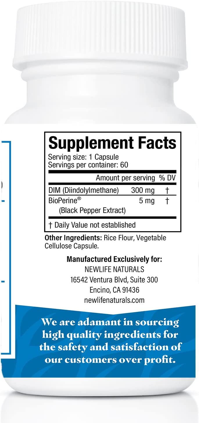 NewLife Naturals Diindolylmethane DIM Supplement: 300mg DIM Estrogen Metabolism Supplements - Hormon