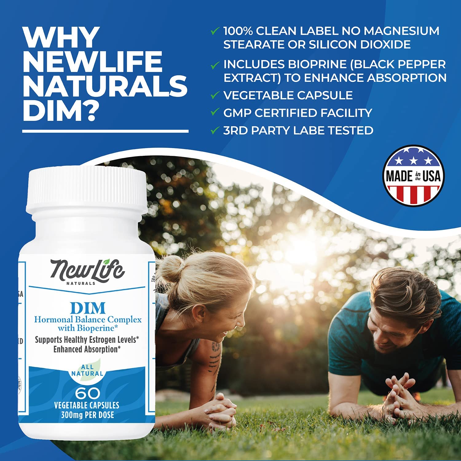 NewLife Naturals Diindolylmethane DIM Supplement: 300mg DIM Estrogen Metabolism Supplements - Hormon
