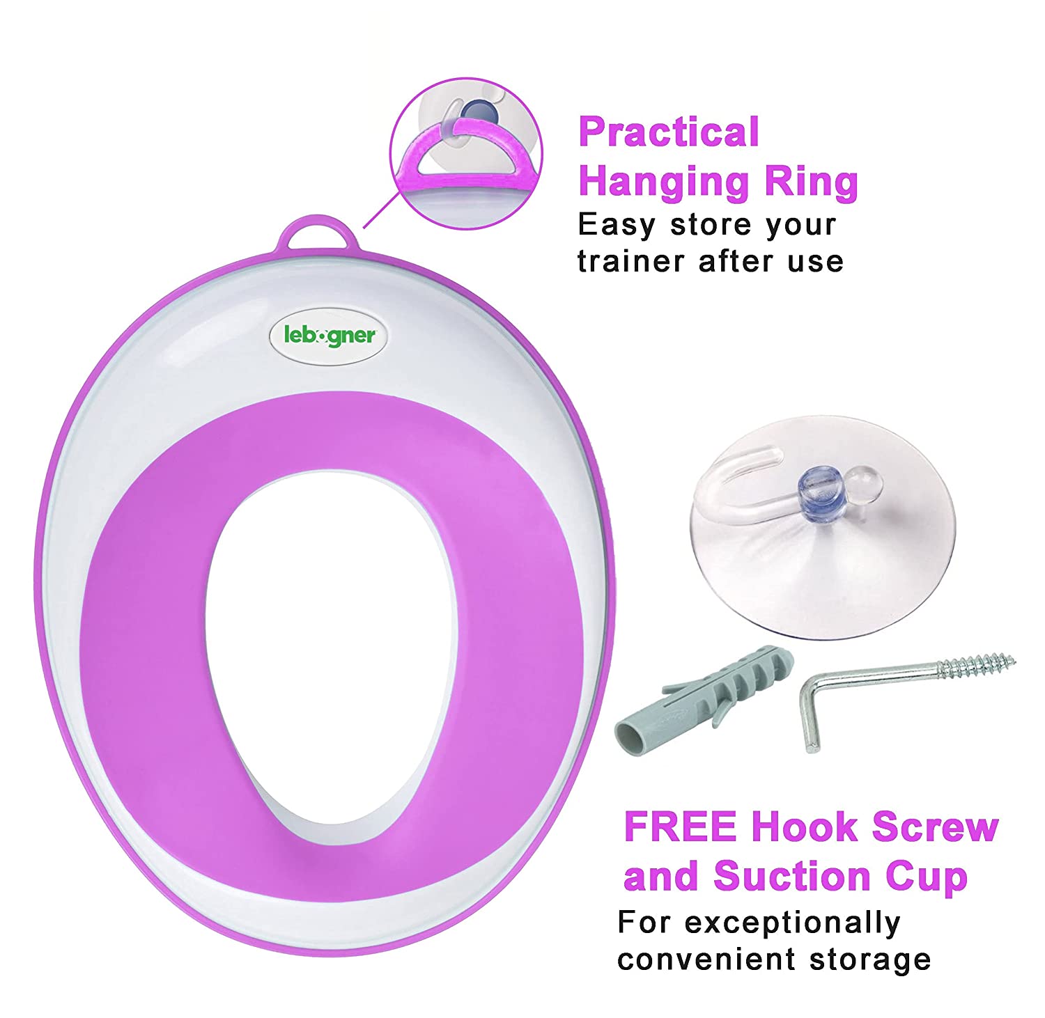 Lebogner Kids Toilet Seat Topper Ring & Child Step Stool