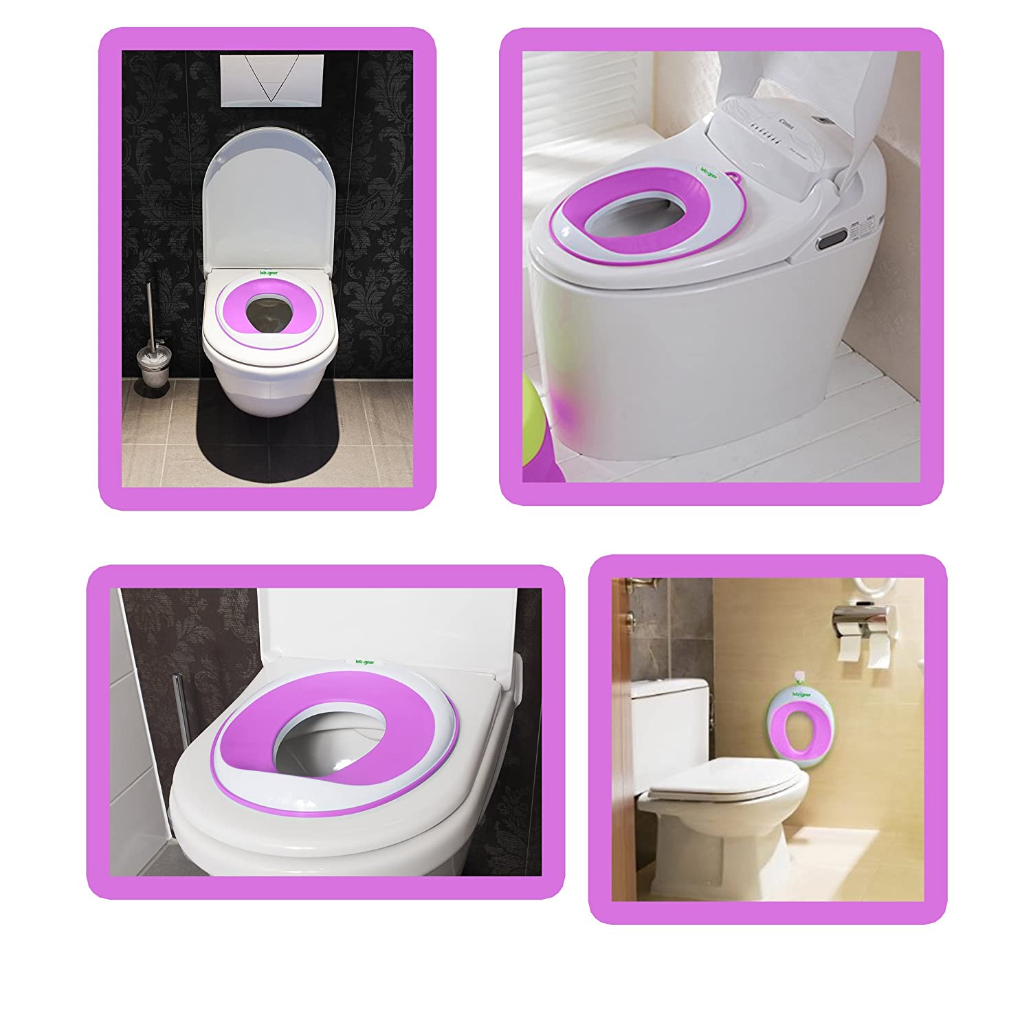 Lebogner Kids Toilet Seat Topper Ring & Child Step Stool