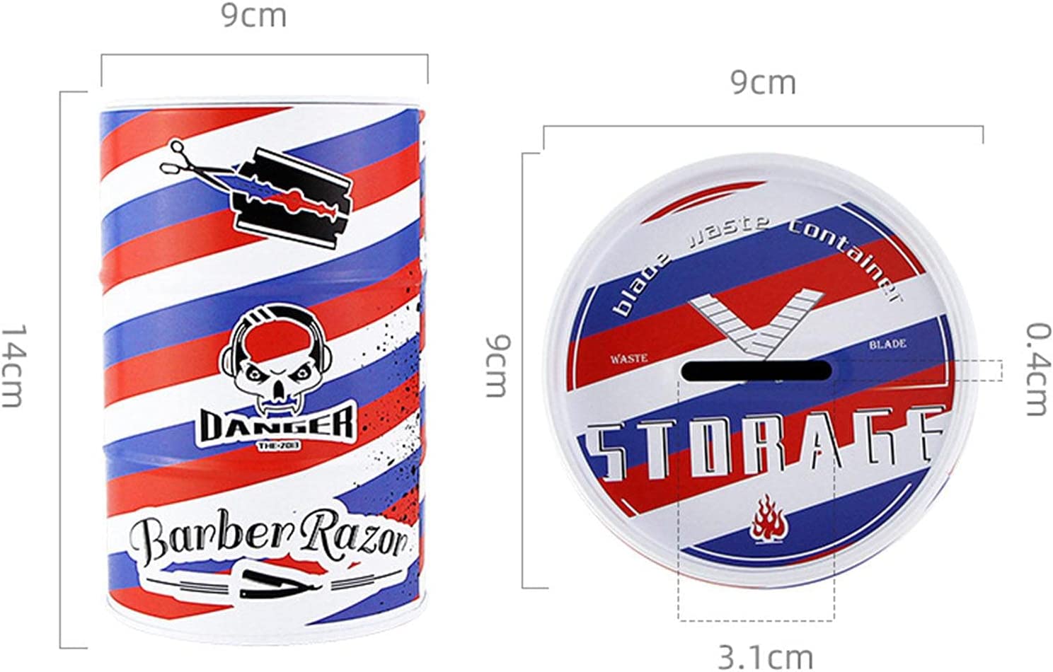 Sharps Disposal Container | Blade Disposal Case with Mailbox Style Lid Biohazard Needle and Syringe 
