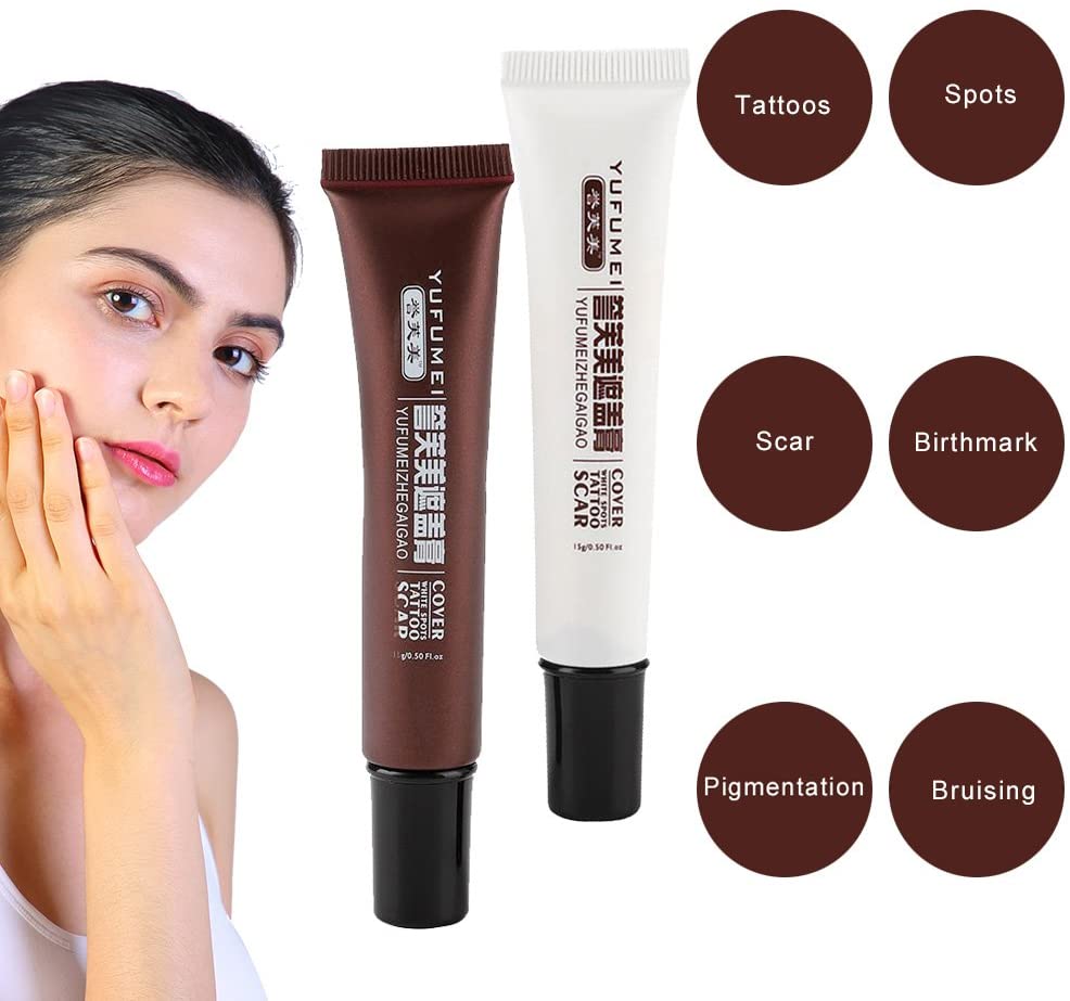 Scar Tattoo Concealer, Waterproof Fast Coloring Hiding Spots Birthmarks Cream Long-Lasting Professio