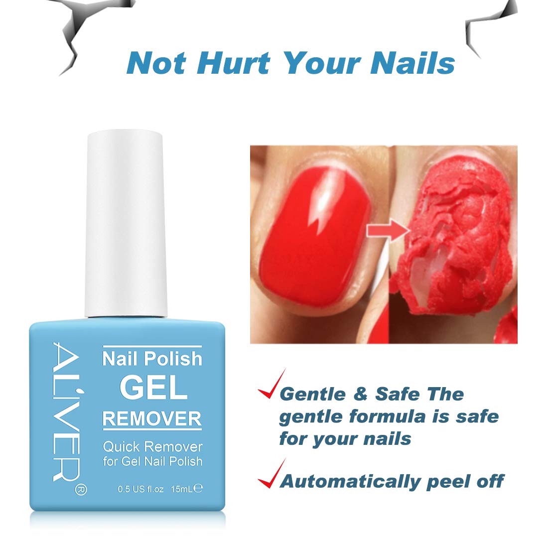 Gel Nail Polish Remover 2 Pack, Gel Polish Remover Soak-Off Gel Polish, Quickly & Easily Remove Gel 