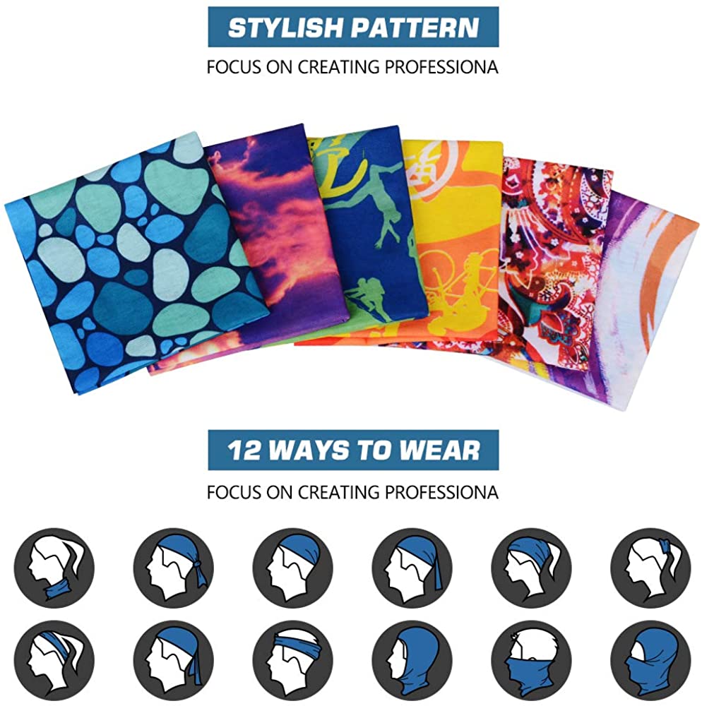 Neck Gaiter, Magic Headband Sport Headwear Elastic Face Mask Bandana Scarf UV Resistence Balaclava, 