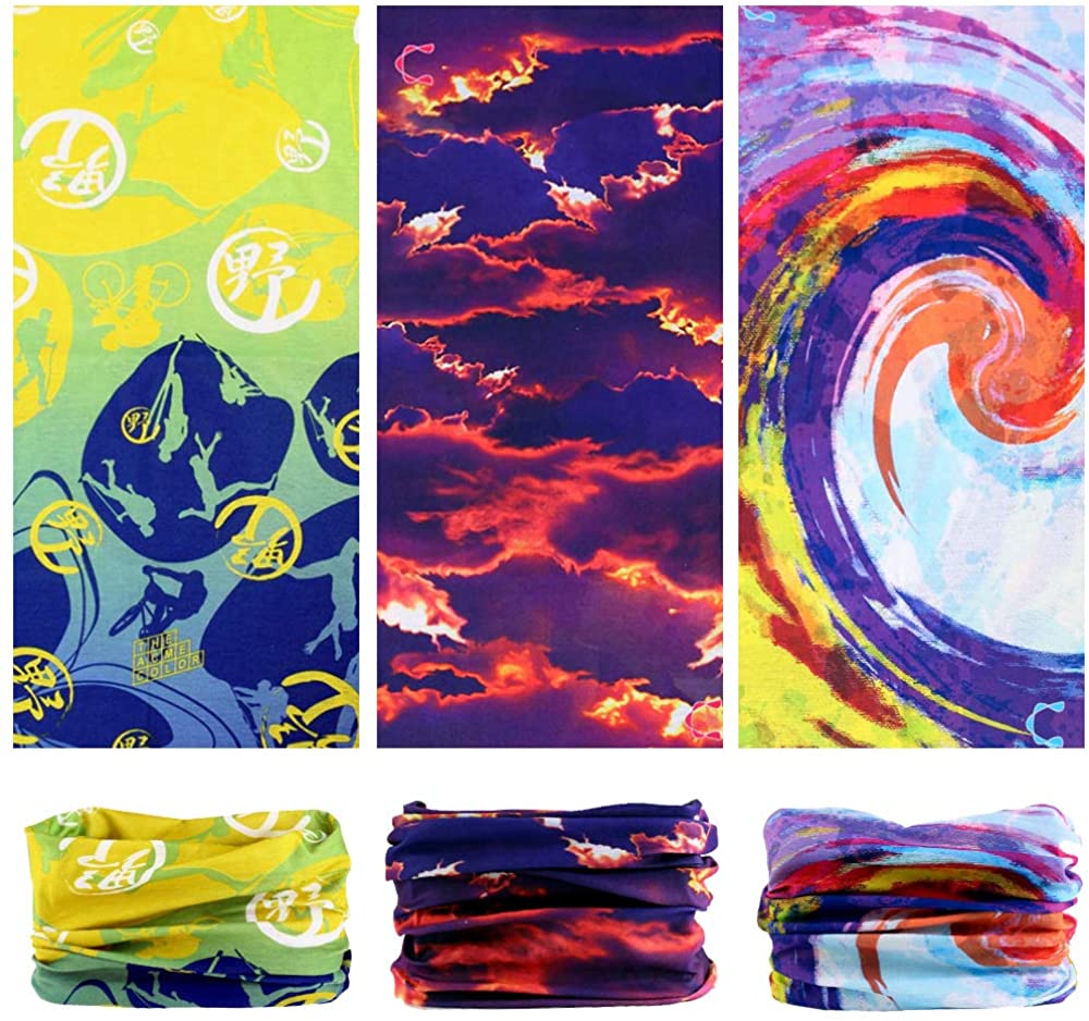 Neck Gaiter, Magic Headband Sport Headwear Elastic Face Mask Bandana Scarf UV Resistence Balaclava, 