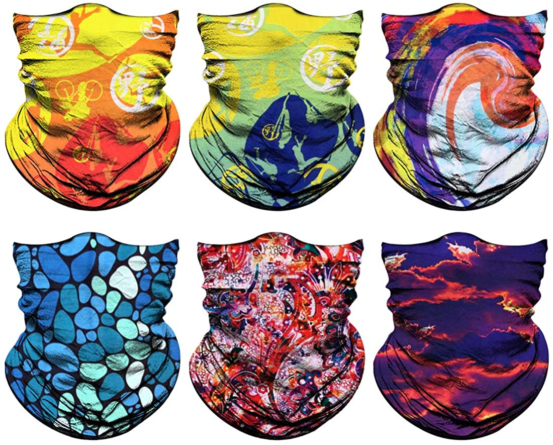 Neck Gaiter, Magic Headband Sport Headwear Elastic Face Mask Bandana Scarf UV Resistence Balaclava, 
