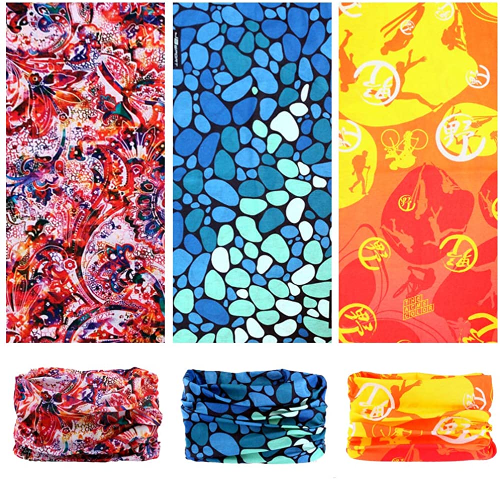 Neck Gaiter, Magic Headband Sport Headwear Elastic Face Mask Bandana Scarf UV Resistence Balaclava, 
