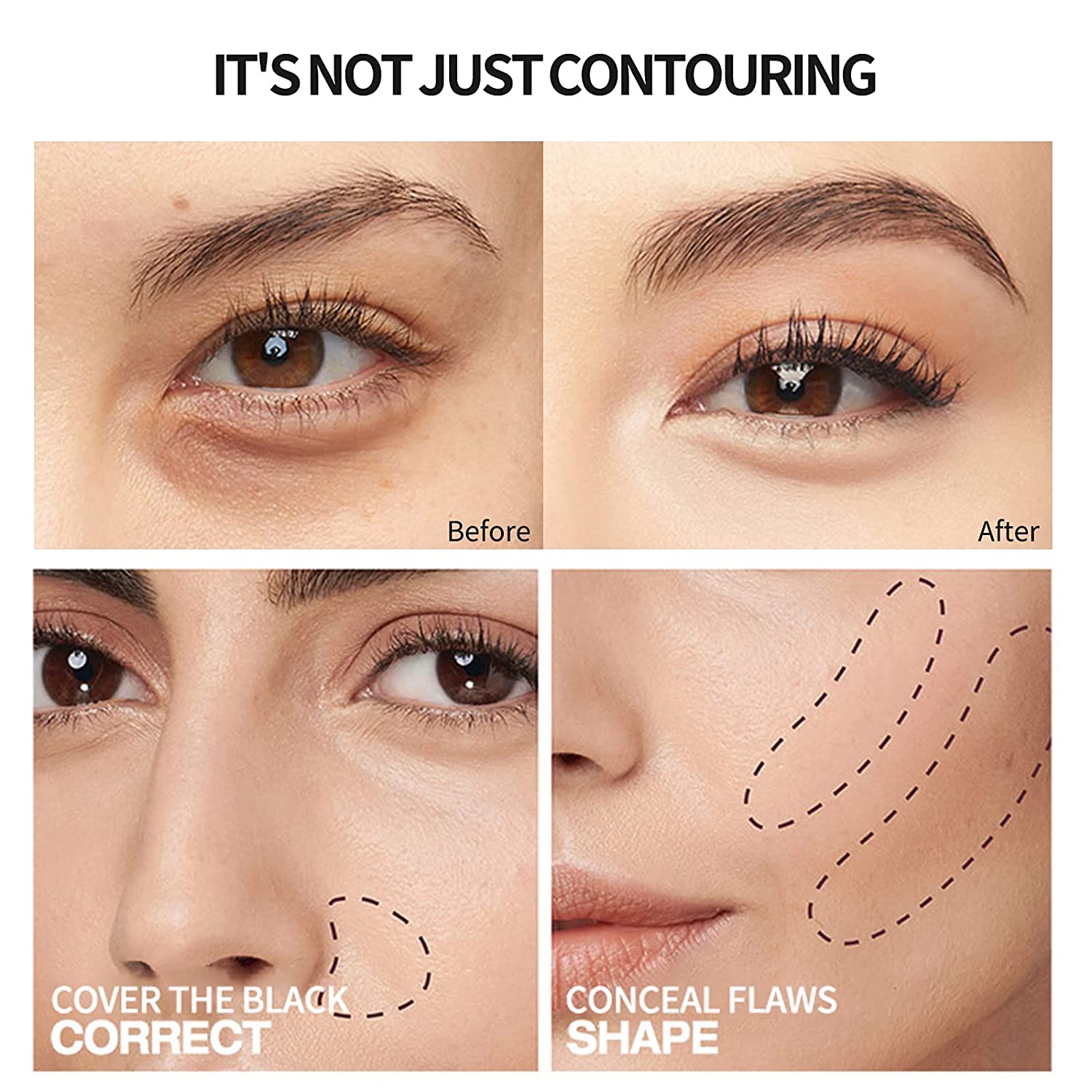 Foundation Stick, Shading Contour Stick for Makeup that Effortlessly Covers Contours, Provides Pleas